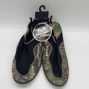 REALTREE Field & Stream Mens Size 9 Water Shoes Camo Camouflage Green Tan Browns